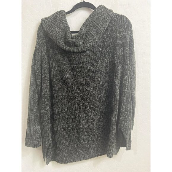 Wishlist Grey Chenille Very Soft Cowl Neck Sweater Charcoal Grey Sz M/L Over - Picture 5 of 7